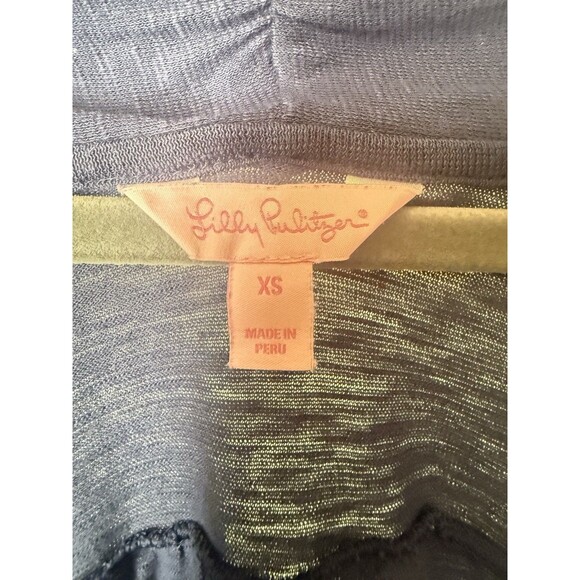 Lilly Pulitzer Cardigan Size XSmall Navy Blue Open Front Lightweight - Picture 3 of 10